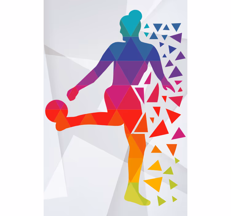 Geometric Soccer Player roller blind sports - TenStickers