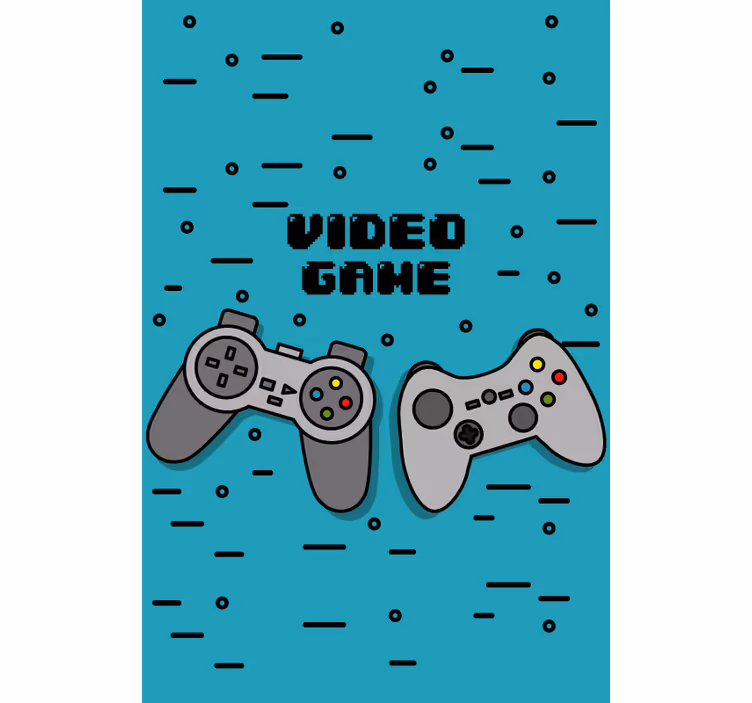 Two retro controllers Geek roller blind - TenStickers