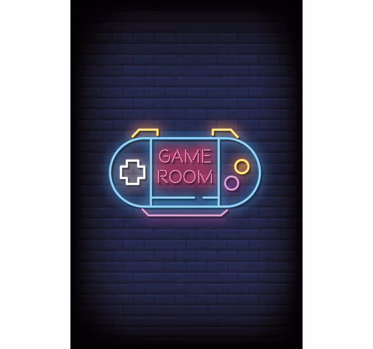 Game room with neon light Geek roller blind - TenStickers