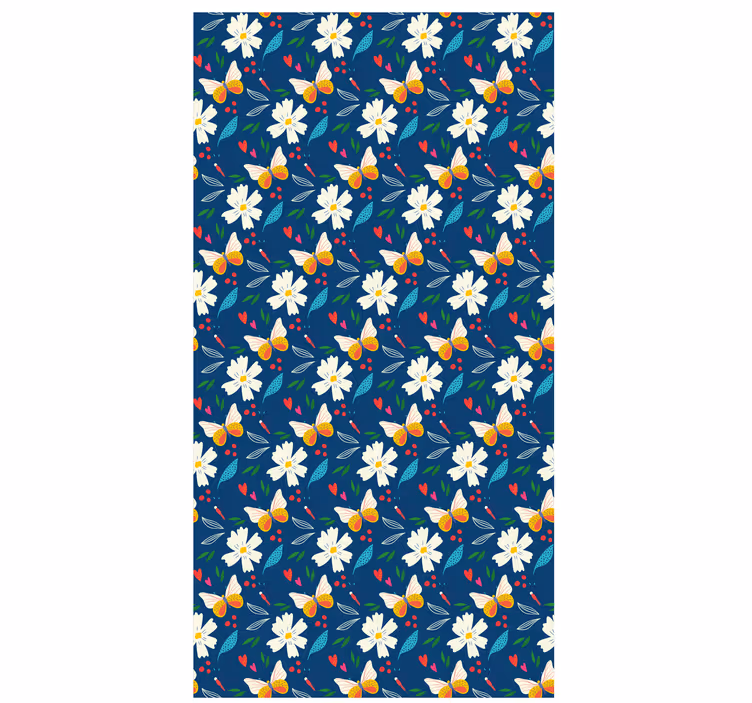 Floral Pattern Design roller blind flowers - TenStickers