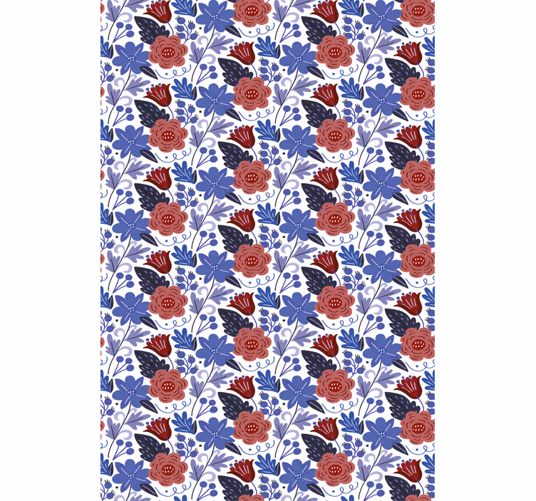 Bold botanical pattern roller blind flowers - TenStickers