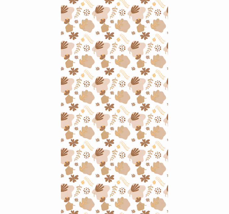 Organic beige pattern roller blind flowers - TenStickers