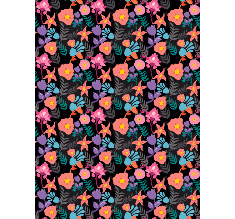 Colorful Floral Pattern roller blind flowers - TenStickers