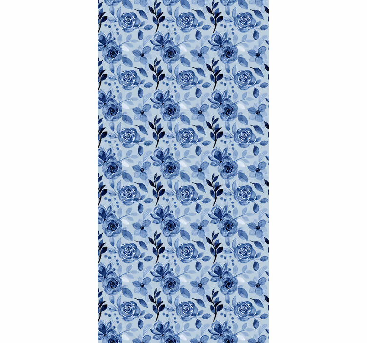 Blue arrangement roller blind flowers - TenStickers