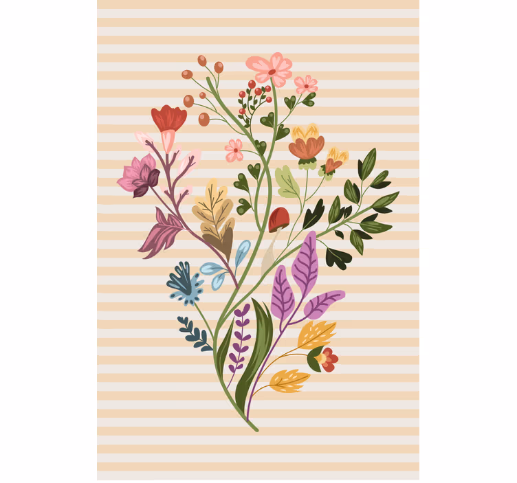 Drawn flower bouquet Flower blind - TenStickers