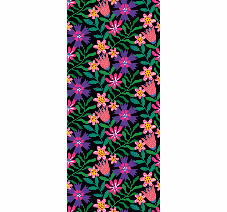 Floral Harmony Design roller blind flowers - TenStickers