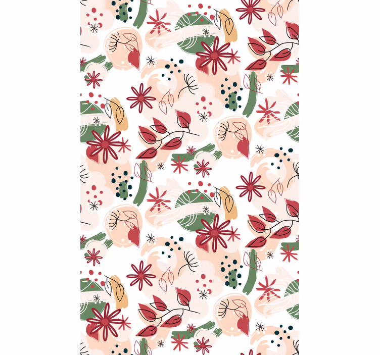 Floral Abstract Pattern roller blind flowers - TenStickers