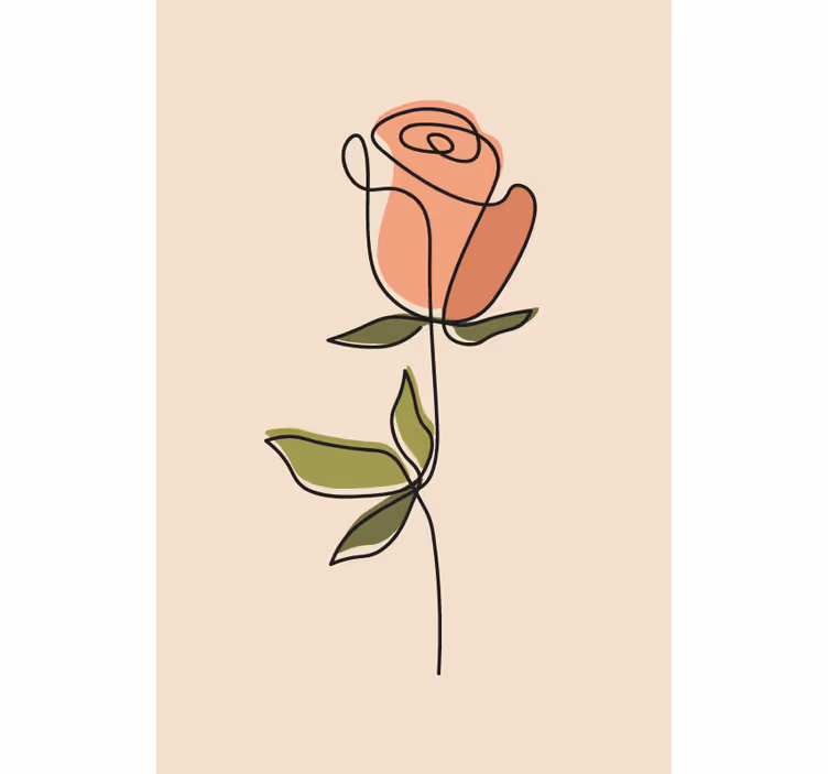 Rose Outline floral roller blind - TenStickers