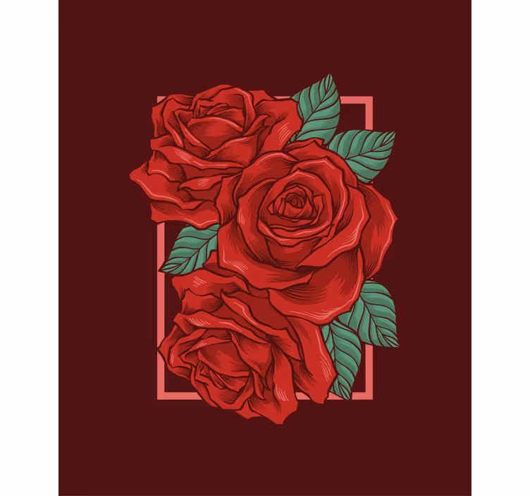 Beautiful red rose Flower blind - TenStickers