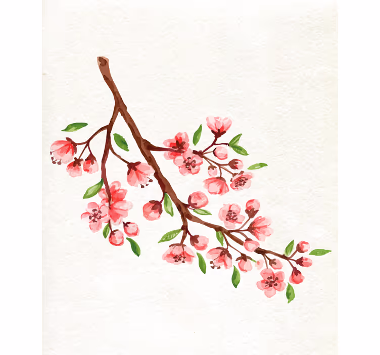 Cherry Blossom Branch roller blind flowers - TenStickers