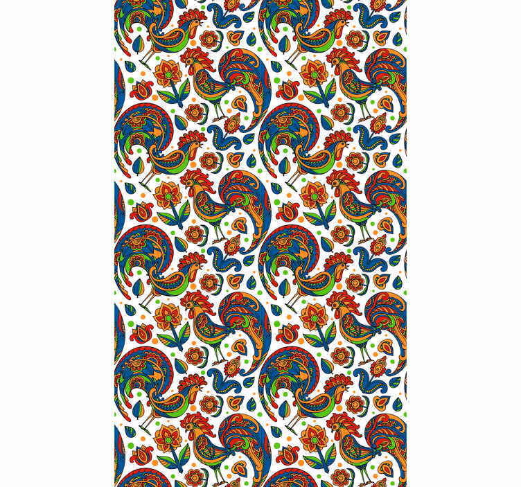Colorful roosters animals roller blind - TenStickers