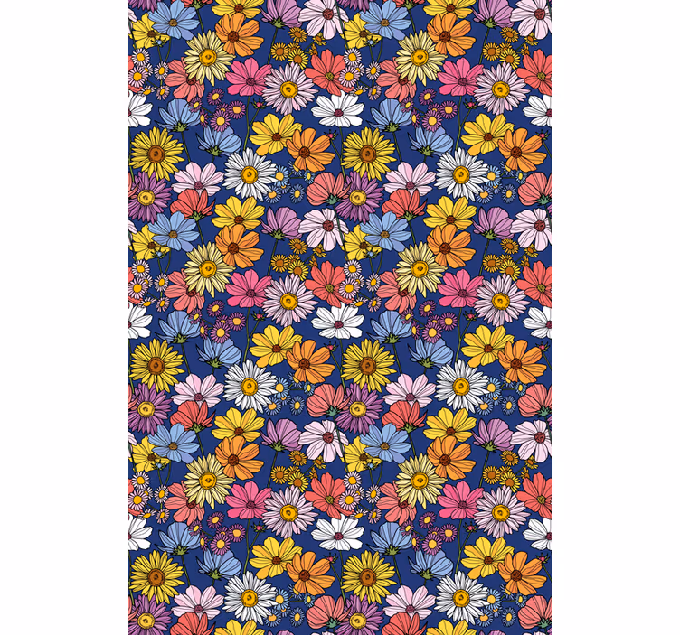 Colorful spring arrangement roller blind flowers - TenStickers