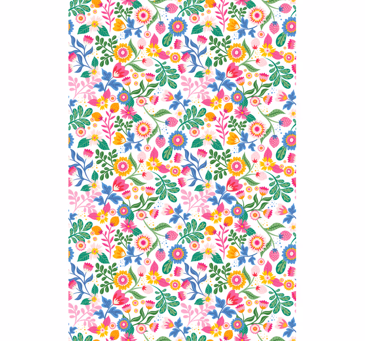 Vibrant Botanical Motif roller blind flowers - TenStickers