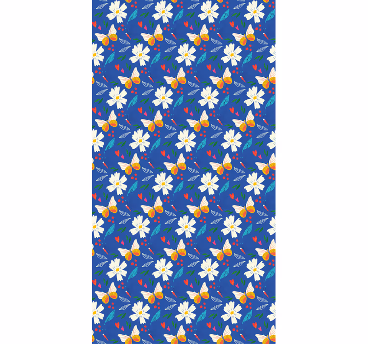 Daisies and Butterflies roller blind flowers - TenStickers