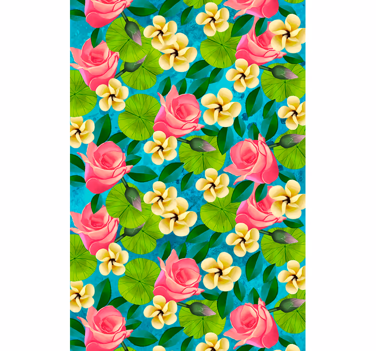 Vibrant blooms roller blind flowers - TenStickers