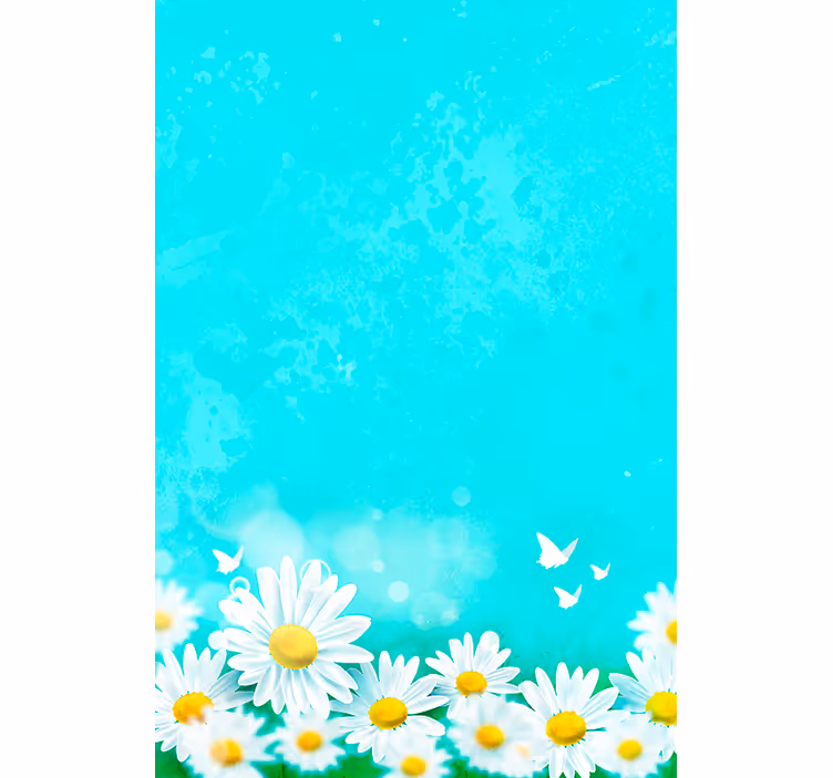 Daisies with Butterflies roller blind flowers - TenStickers