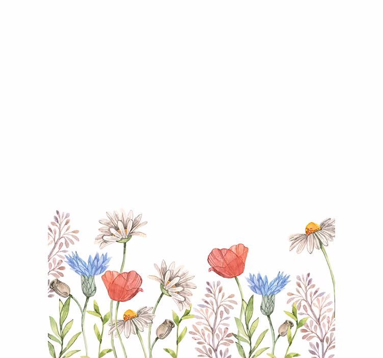 Floral Meadow Design roller blind flowers - TenStickers
