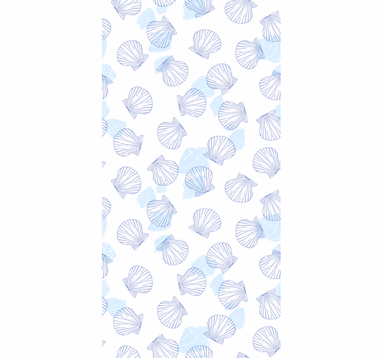 Blue seashell pattern animals roller blind - TenStickers