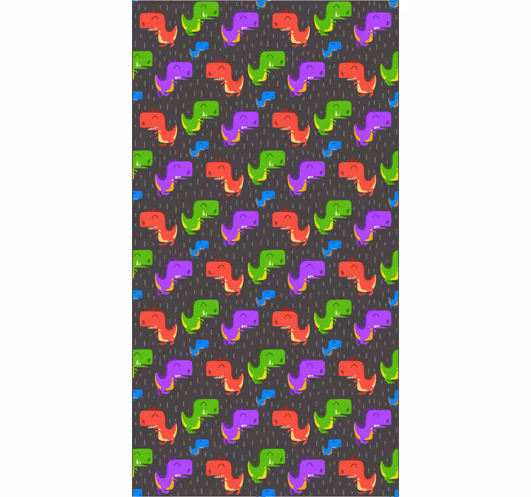 Colorful black patterns dinosaur roller blind - TenStickers
