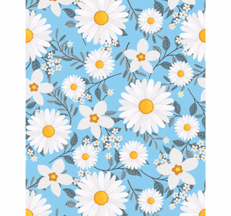 Daisies Blooming Bright roller blind flowers - TenStickers