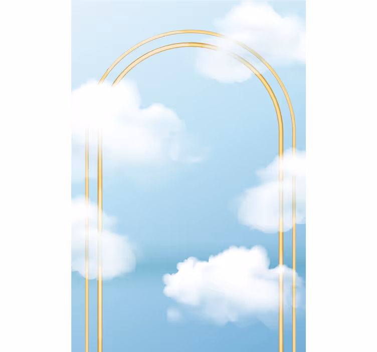 Golden arching pattern roller blind clouds - TenStickers