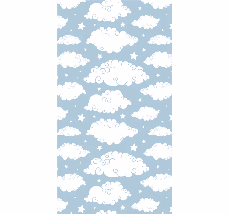 Roller blind clouds fluffy white clouds - TenStickers