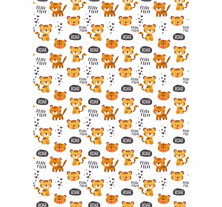 Baby tigers roaring kids roller blind - TenStickers