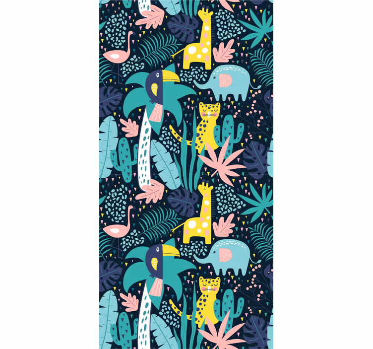 Tropical nordic animals kids roller blind - TenStickers