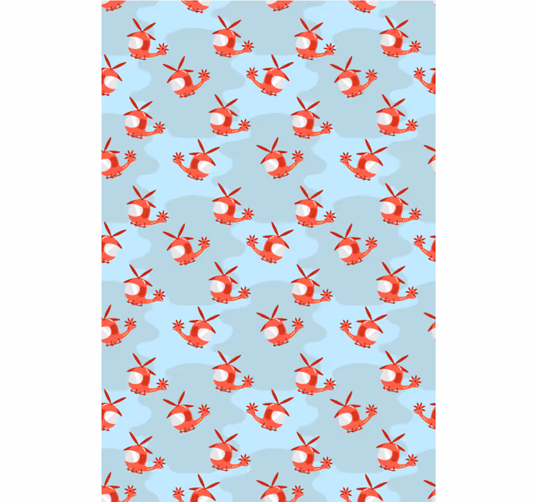 Red helicopter pattern kids roller blind - TenStickers