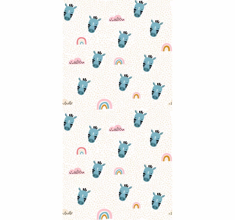 Blue zebras and rainbows kids roller blind - TenStickers