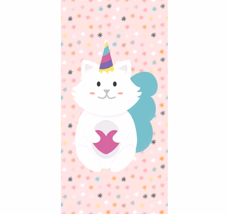 Cute round unicorn cat Childrens blind - TenStickers