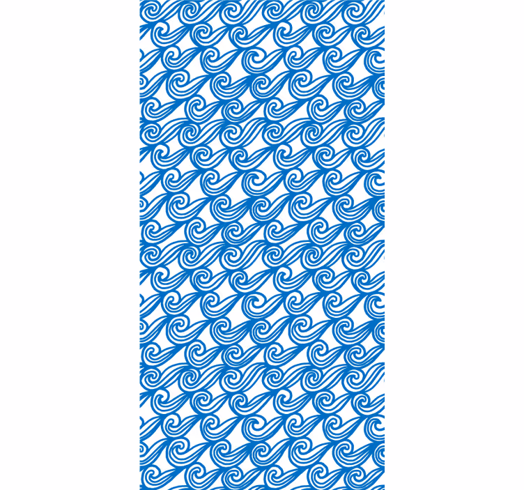 Sea waves hand-drawn pattern Living room blind - TenStickers