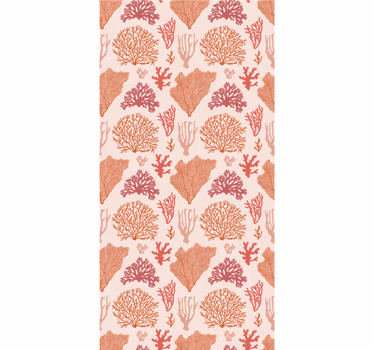 Coral Botanical Pattern roller blind flowers - TenStickers