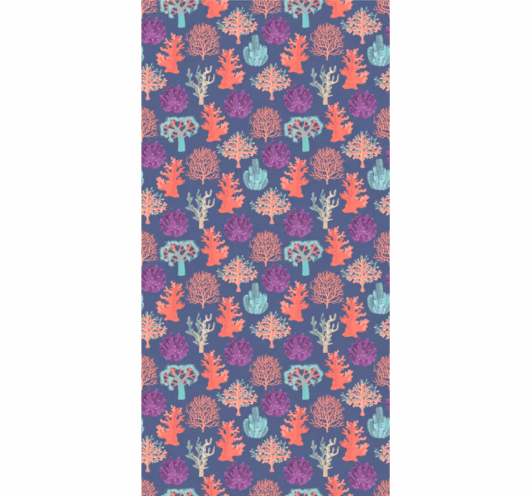 Colorful Coral Patterns roller blind flowers - TenStickers