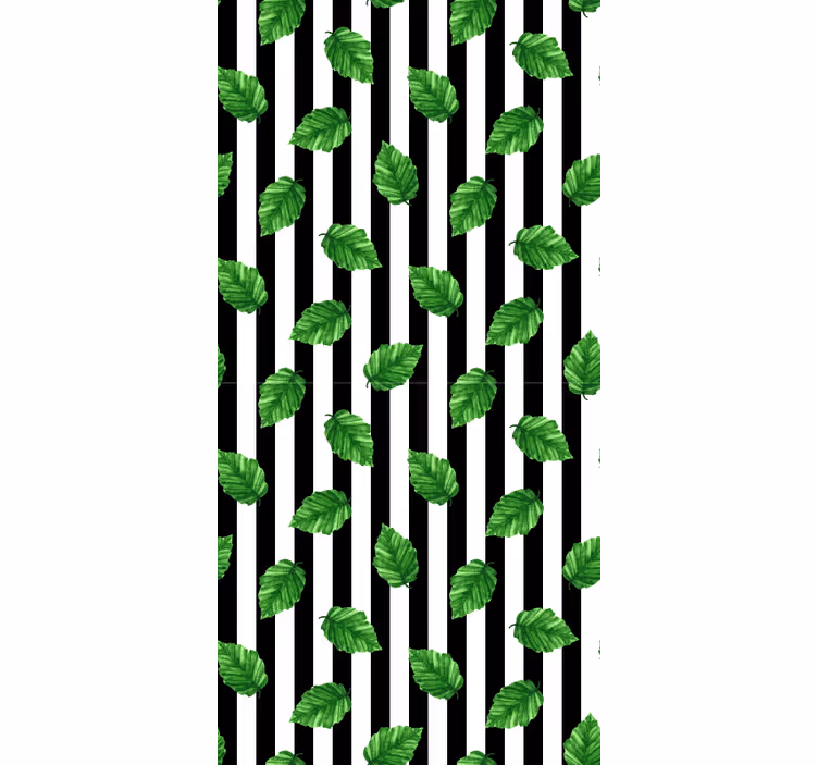 Leafy Striped Pattern roller blind flowers - TenStickers