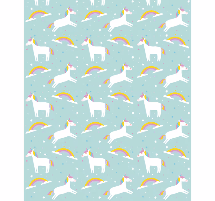 Mythical unicorns and rainbows kids roller blind - TenStickers
