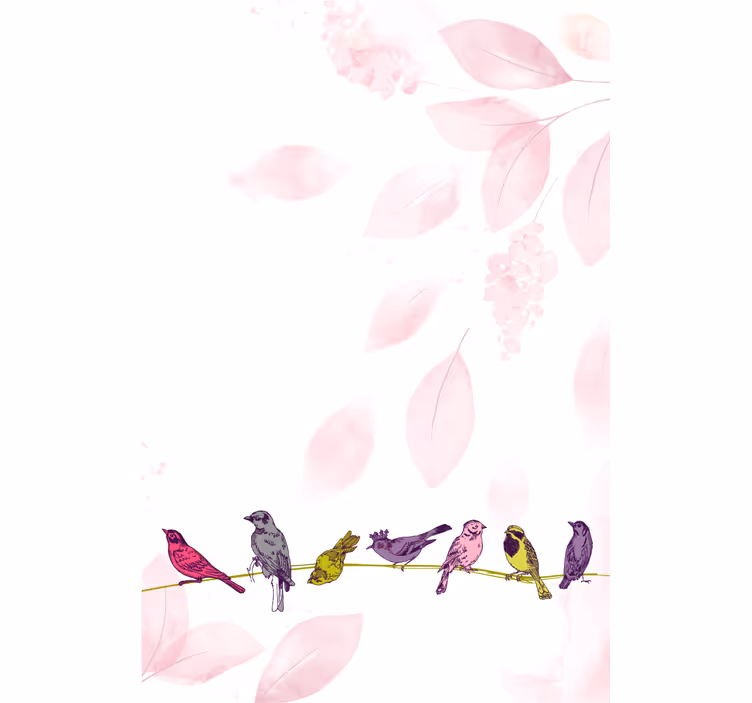 Birds on branch animals roller blind - TenStickers