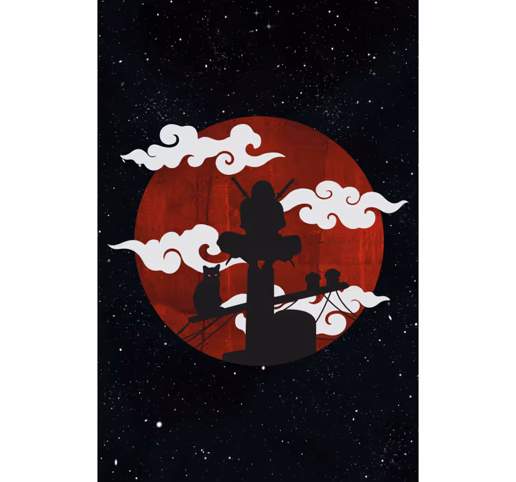 Samurai silhouette scene original roller blind - TenStickers