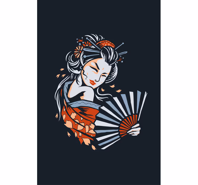 Graceful fan dance original roller blind - TenStickers