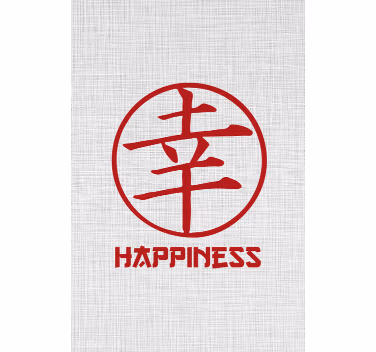 Happiness in Japanese custom roller blind - TenStickers