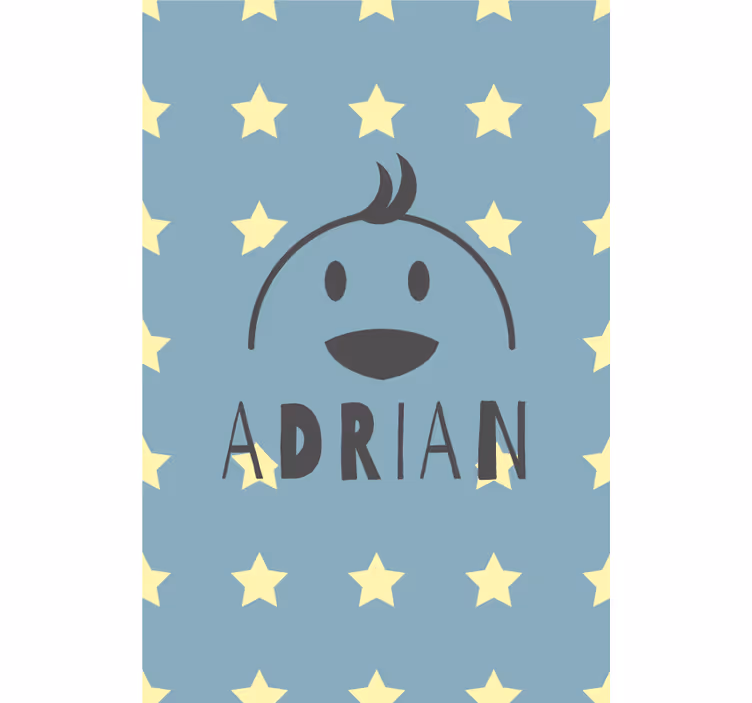 Starry chicken with name kids roller blind - TenStickers