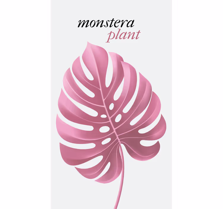 Pink monstera plant roller blind flowers - TenStickers