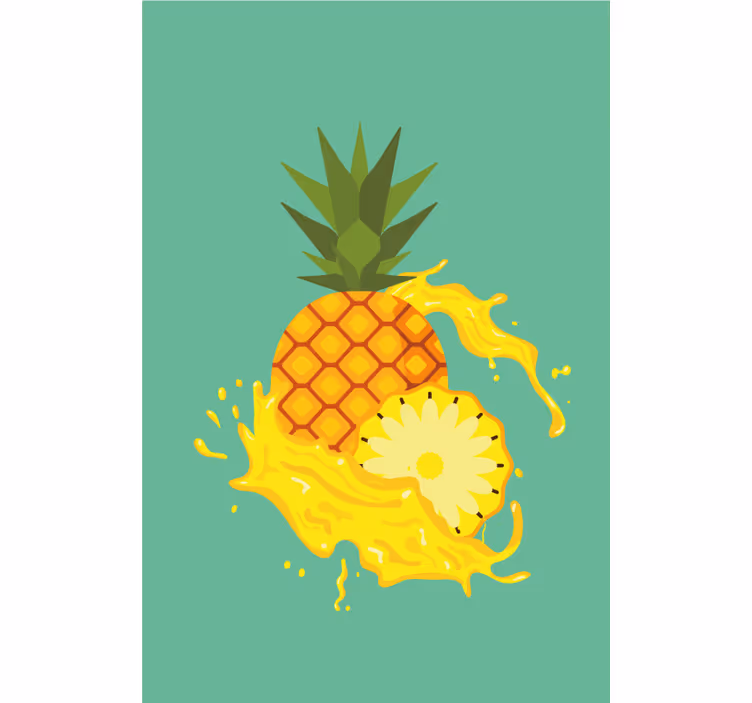 Pineapple Splash roller blind fruits - TenStickers