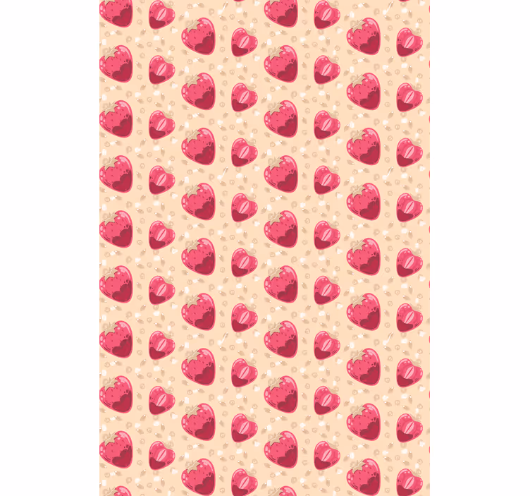 Strawberry Heart Pattern roller blind fruits - TenStickers