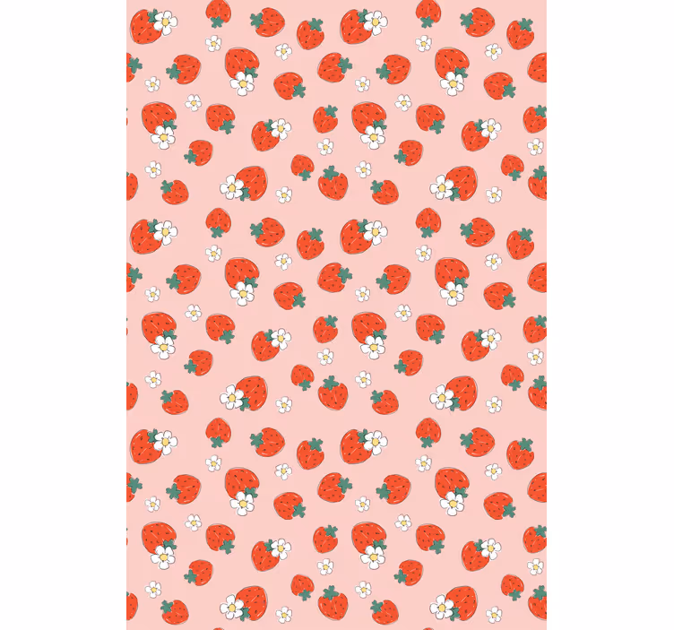 Strawberry pattern with flowers roller blind fruits - TenStickers