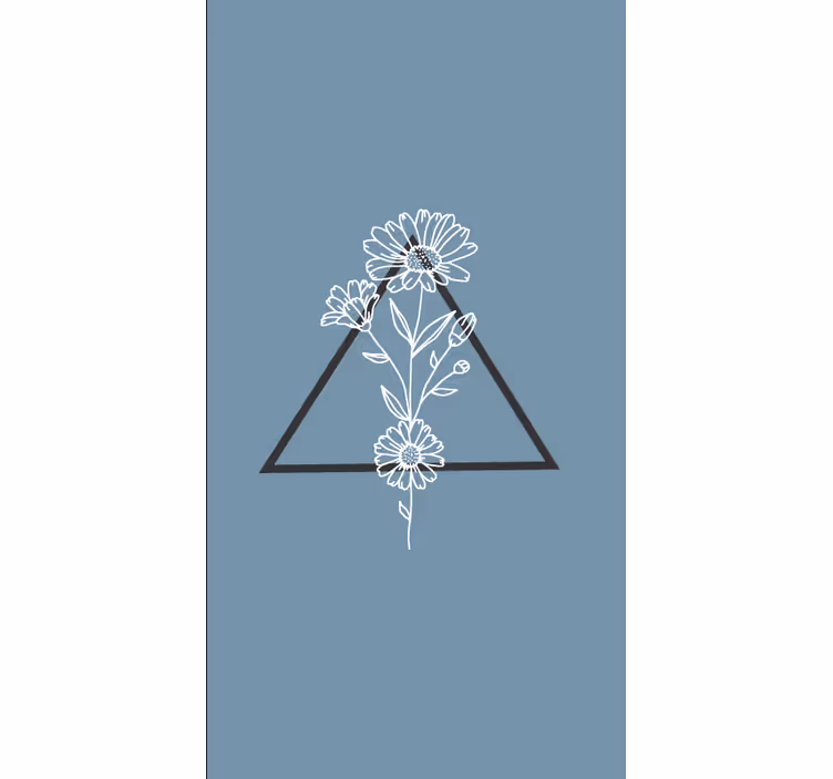 Elegant triangle motif roller blind flowers - TenStickers