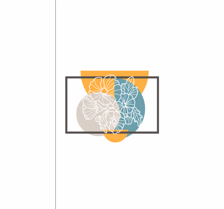 Minimalist abstract frame roller blind flowers - TenStickers