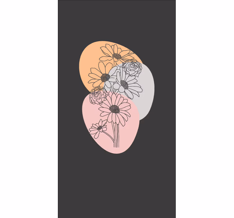 Abstract patterns overlay roller blind flowers - TenStickers