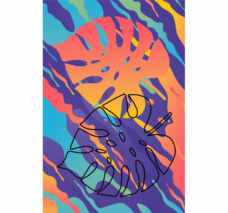 Abstract leaf motifs modern roller blind - TenStickers