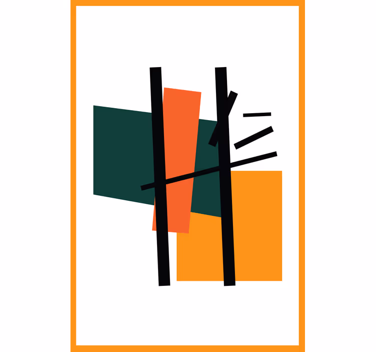 Geometric Blocks Composition modern roller blind - TenStickers